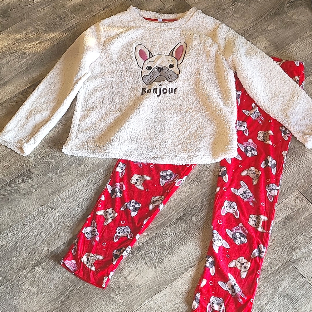 French Bulldog pajama set size L